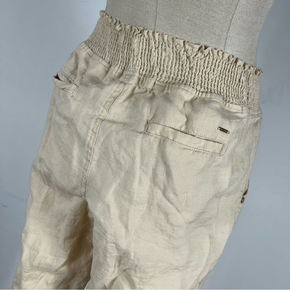 Guess linen cropped Cream Pants S - Picture 3 of 12